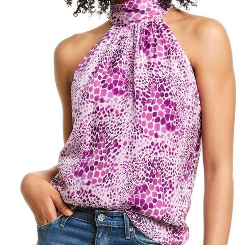 NWTs! Animal Print Lori Blouse In Boysenberry Combo
